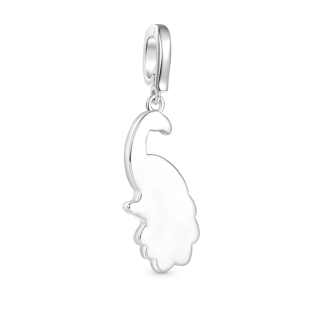 Gnoce Peacock Tail Clasp Clusters Charm Platinum-plated Silver Blend - Image 2