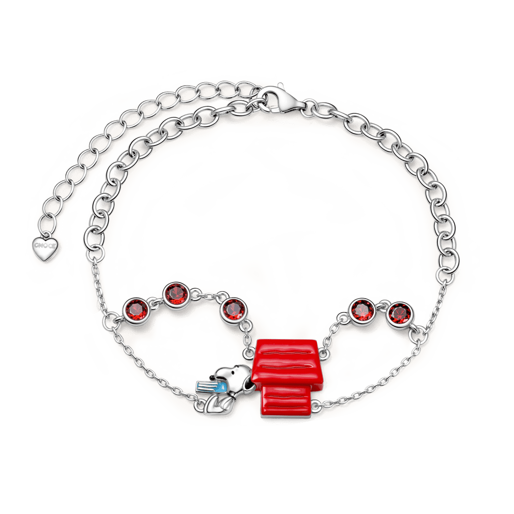 Gnoce Peanuts Snoopy Backing Onto The House Adjustable Bracelet