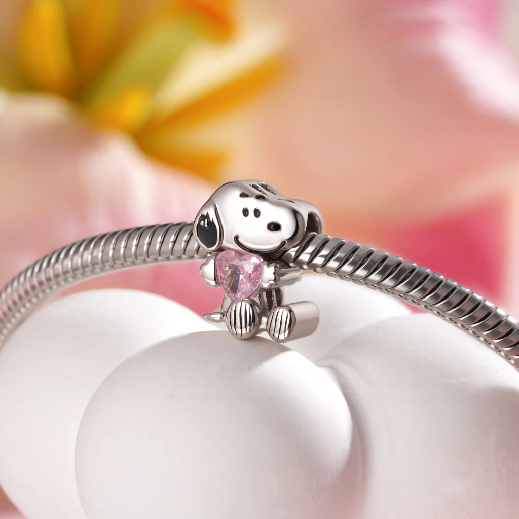 Gnoce Peanuts Snoopy Sitting Embraces Birthstone Charm - Image 5