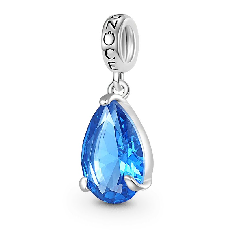 Gnoce Pear-cut Birthstone Personalized Pendant Dangle Charm
