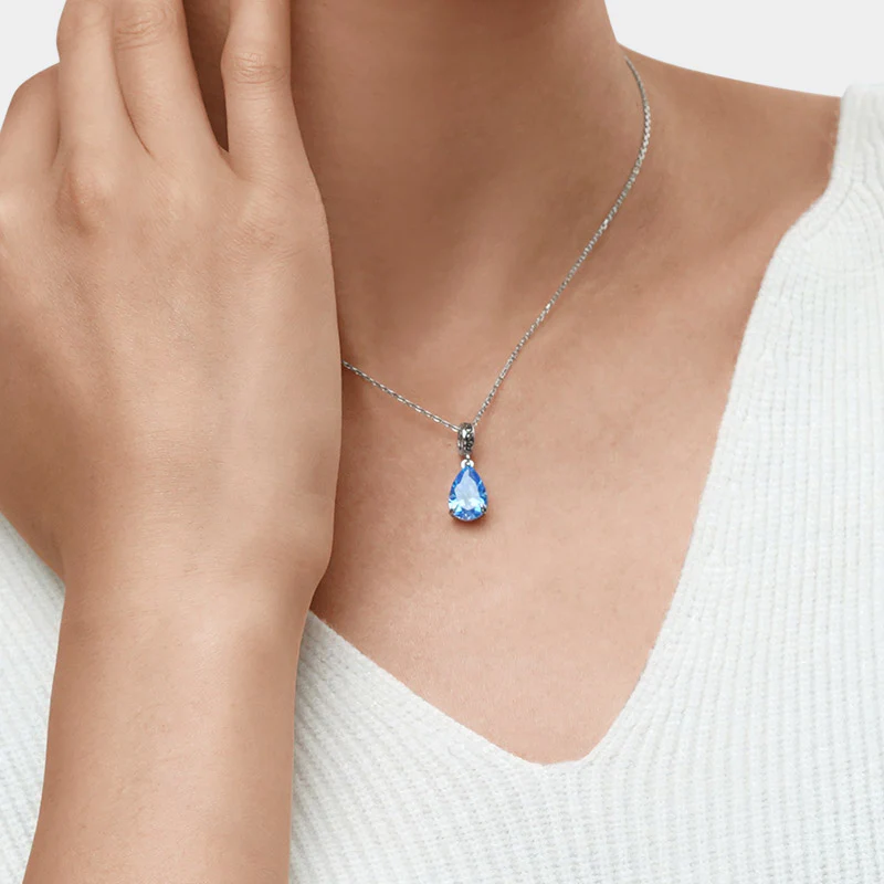 Gnoce Pear-cut Birthstone Personalized Pendant Dangle Charm - Image 6