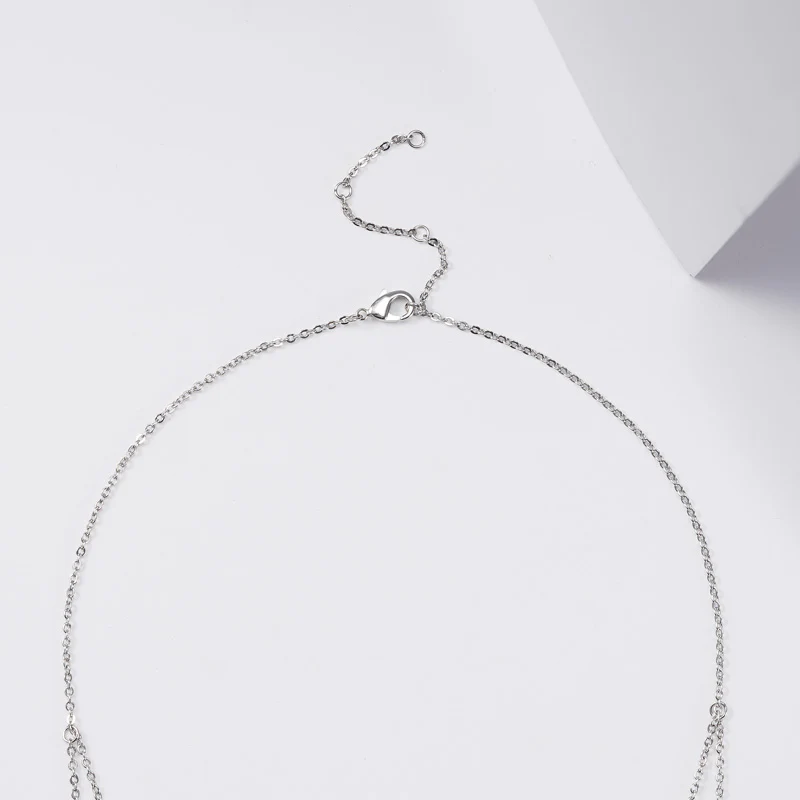 Pear-cut CZ Stones & Tulip Flower Stackable Necklace Copper - Image 3