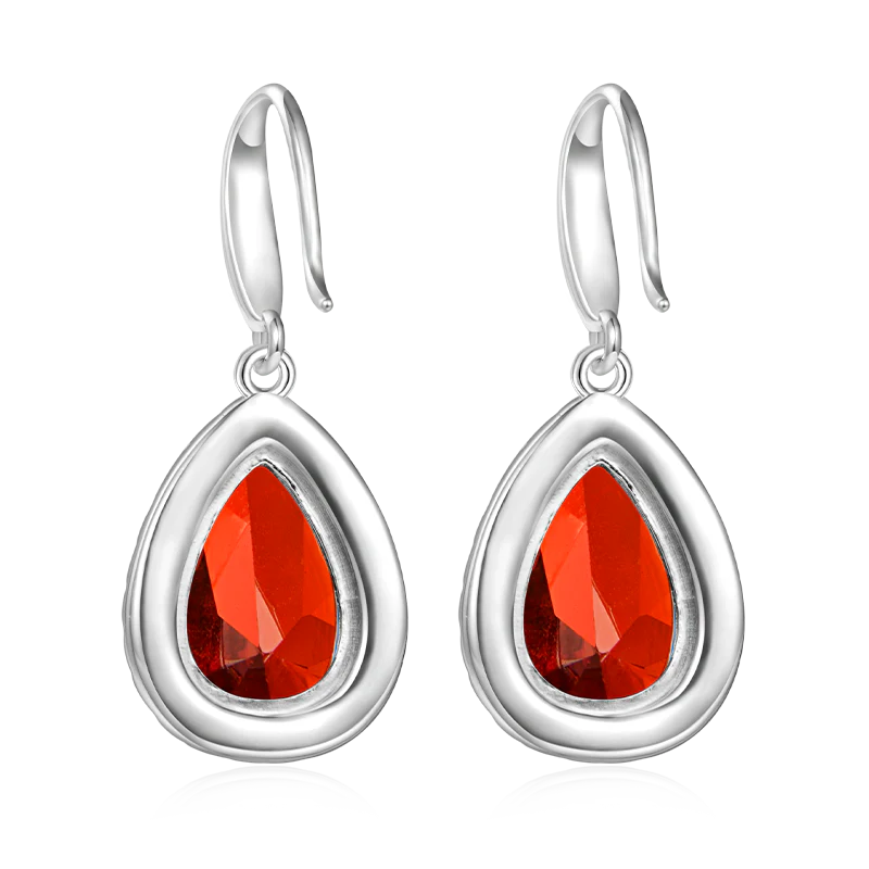 Gnoce Pear-shape Drop Birthstone Dangle Earrings - Image 2