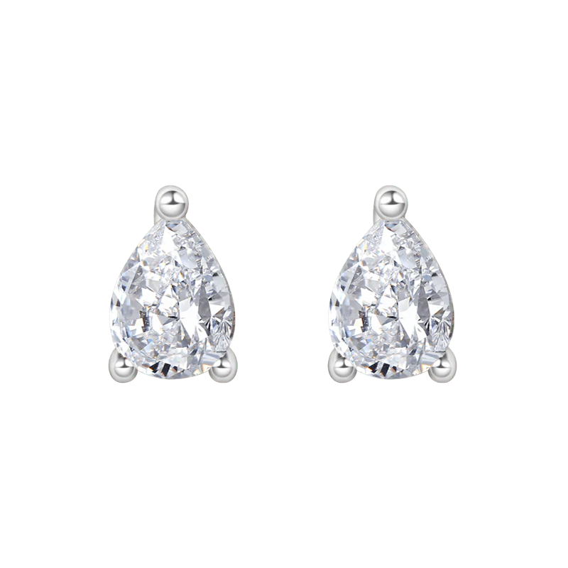 Gnoce Pear-shaped Stud Earrings Platinum-plated Silver Blend - Image 3