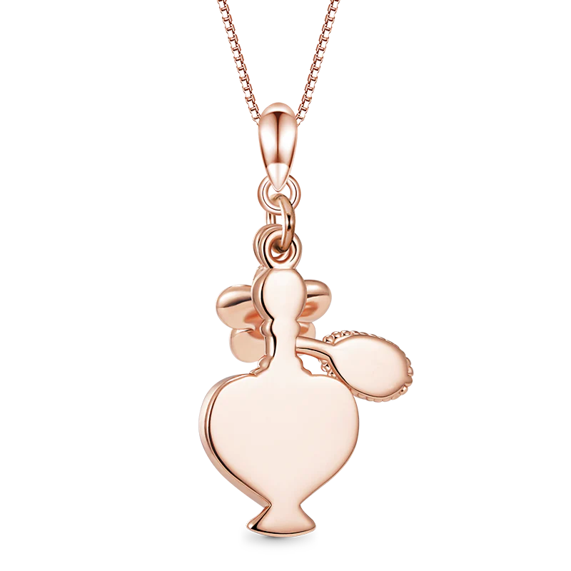 Gnoce Exquisite Perfume Heart Bottle Necklace Platinum-plated Silver Blend - Image 2