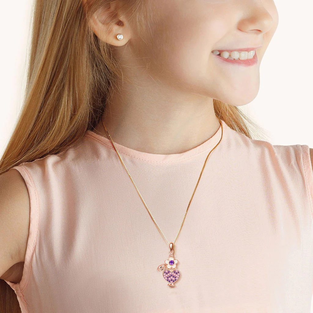 Gnoce Exquisite Perfume Heart Bottle Necklace Platinum-plated Silver Blend - Image 4