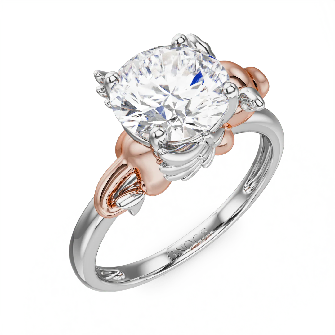 Gnoce Persimmon Dragon Embraces Moissanite Ring Platinum-plated Silver Blend - Image 3