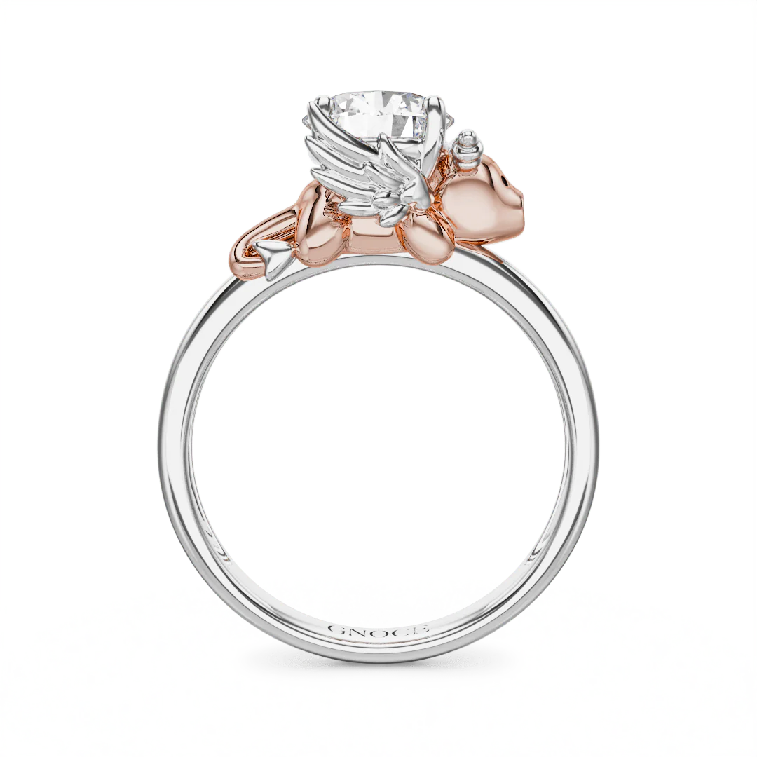 Gnoce Persimmon Dragon Embraces Moissanite Ring Platinum-plated Silver Blend - Image 5