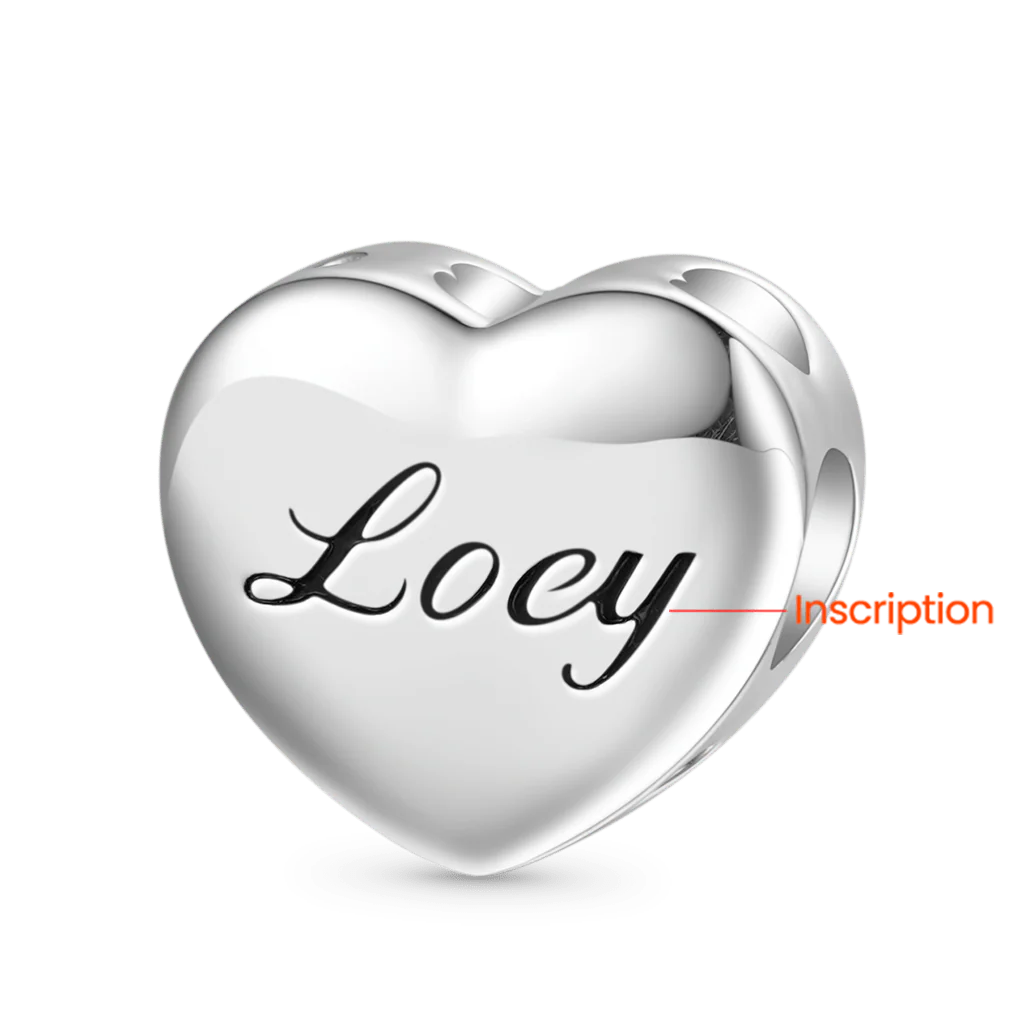 Gnoce Personalized Fingerprint Engravable Heart Pendant Dangle Charm - Image 2