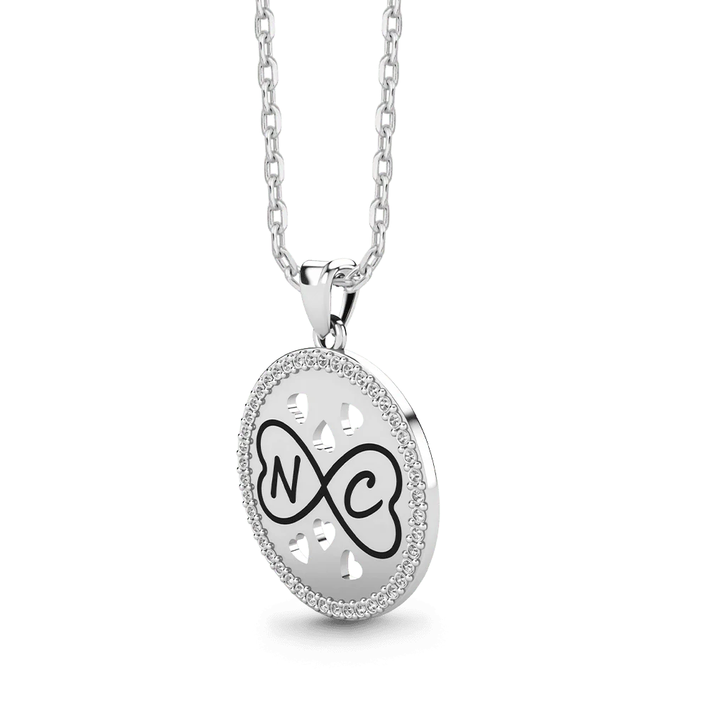 Gnoce Personalized Infinity Heart Initial Necklace with Birthstone Options - Image 3
