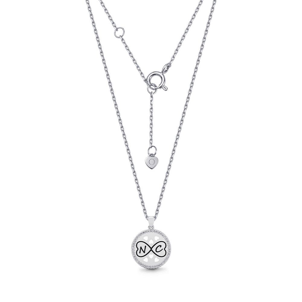 Gnoce Personalized Infinity Heart Initial Necklace with Birthstone Options - Image 4