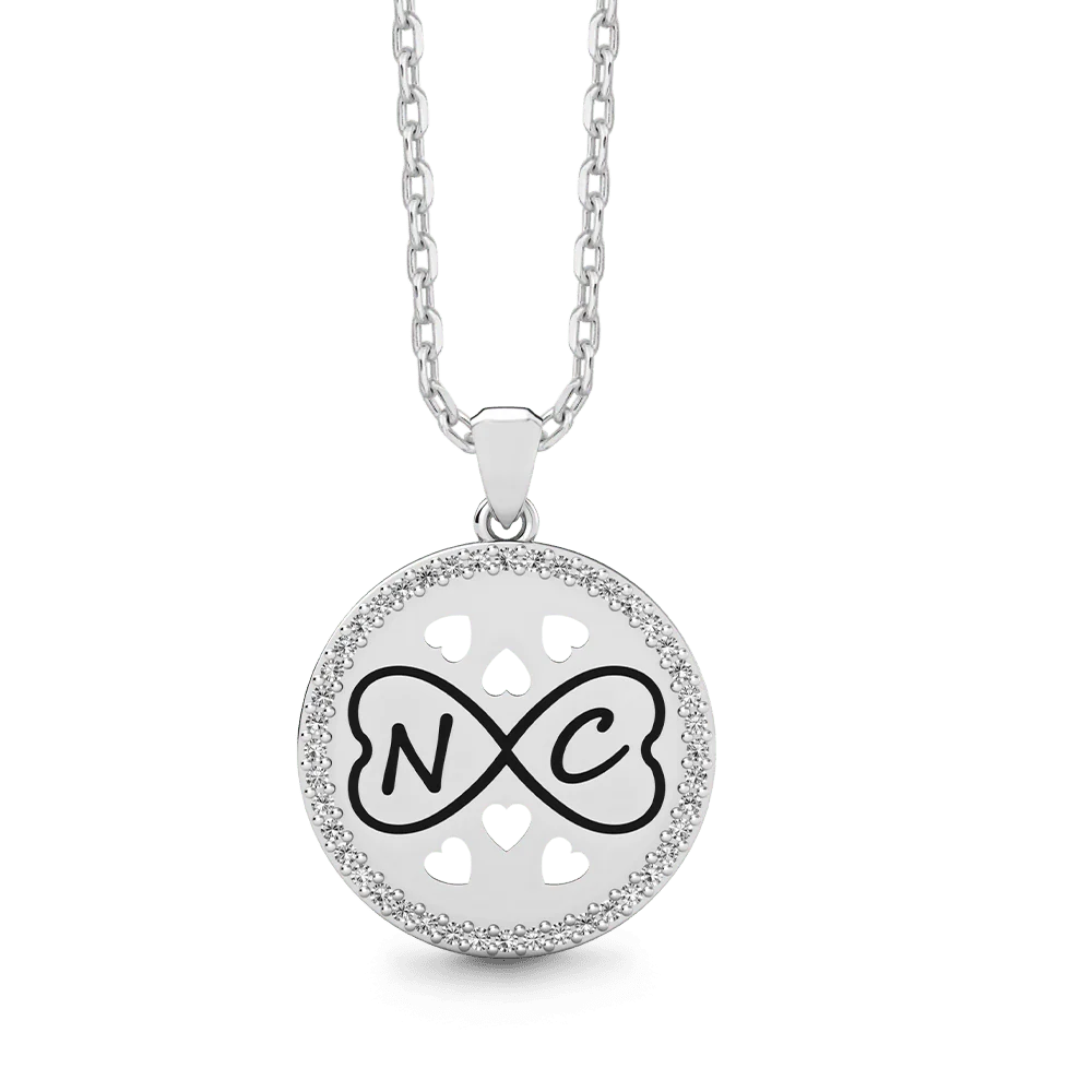 Gnoce Personalized Infinity Heart Initial Necklace with Birthstone Options - Image 5
