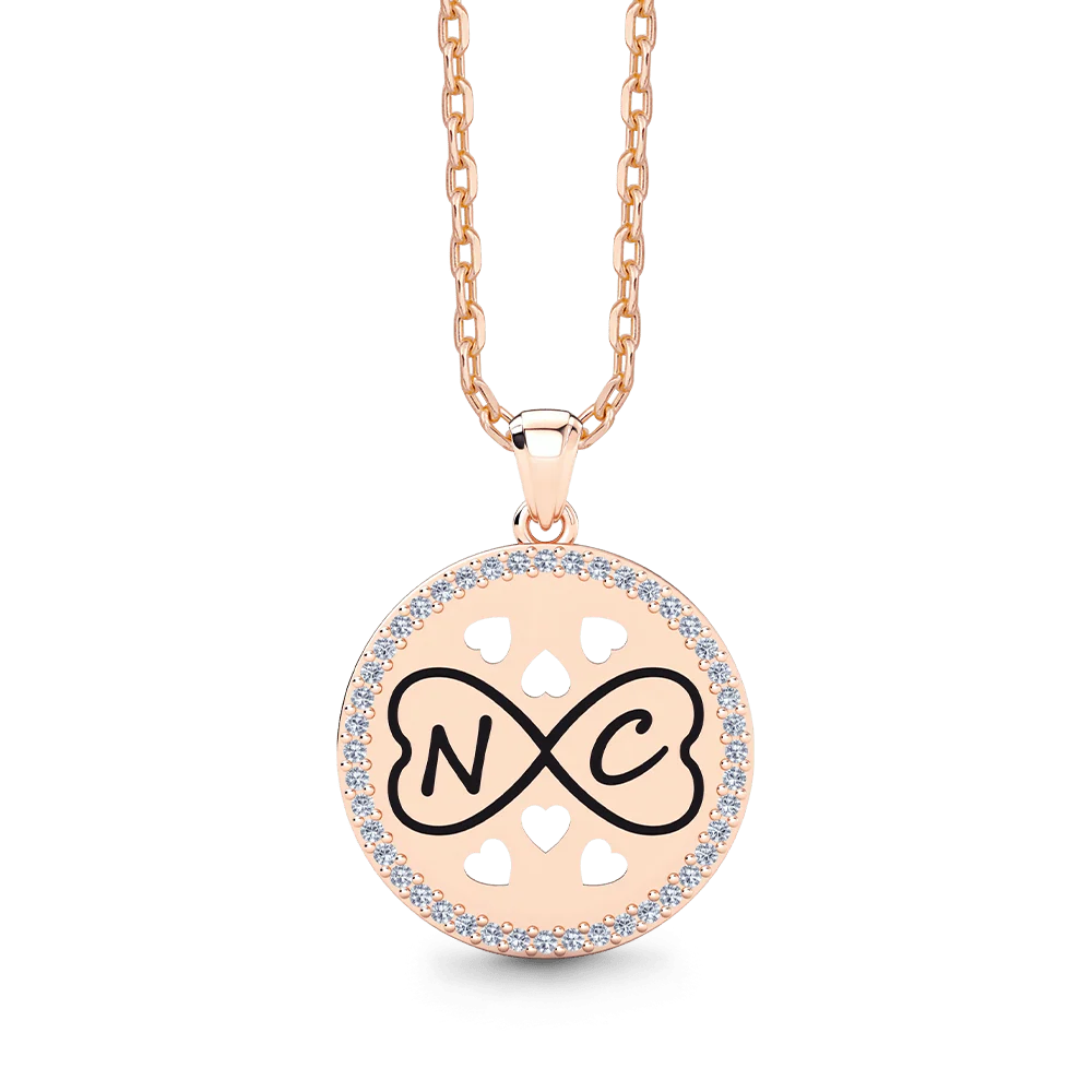 Gnoce Personalized Infinity Heart Initial Necklace with Birthstone Options - Image 6