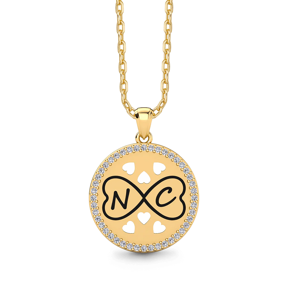 Gnoce Personalized Infinity Heart Initial Necklace with Birthstone Options - Image 7