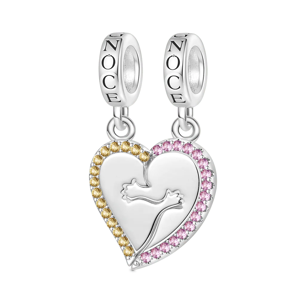 Gnoce Personalized Hug Stitched Charm Platinum-plated Silver Blend