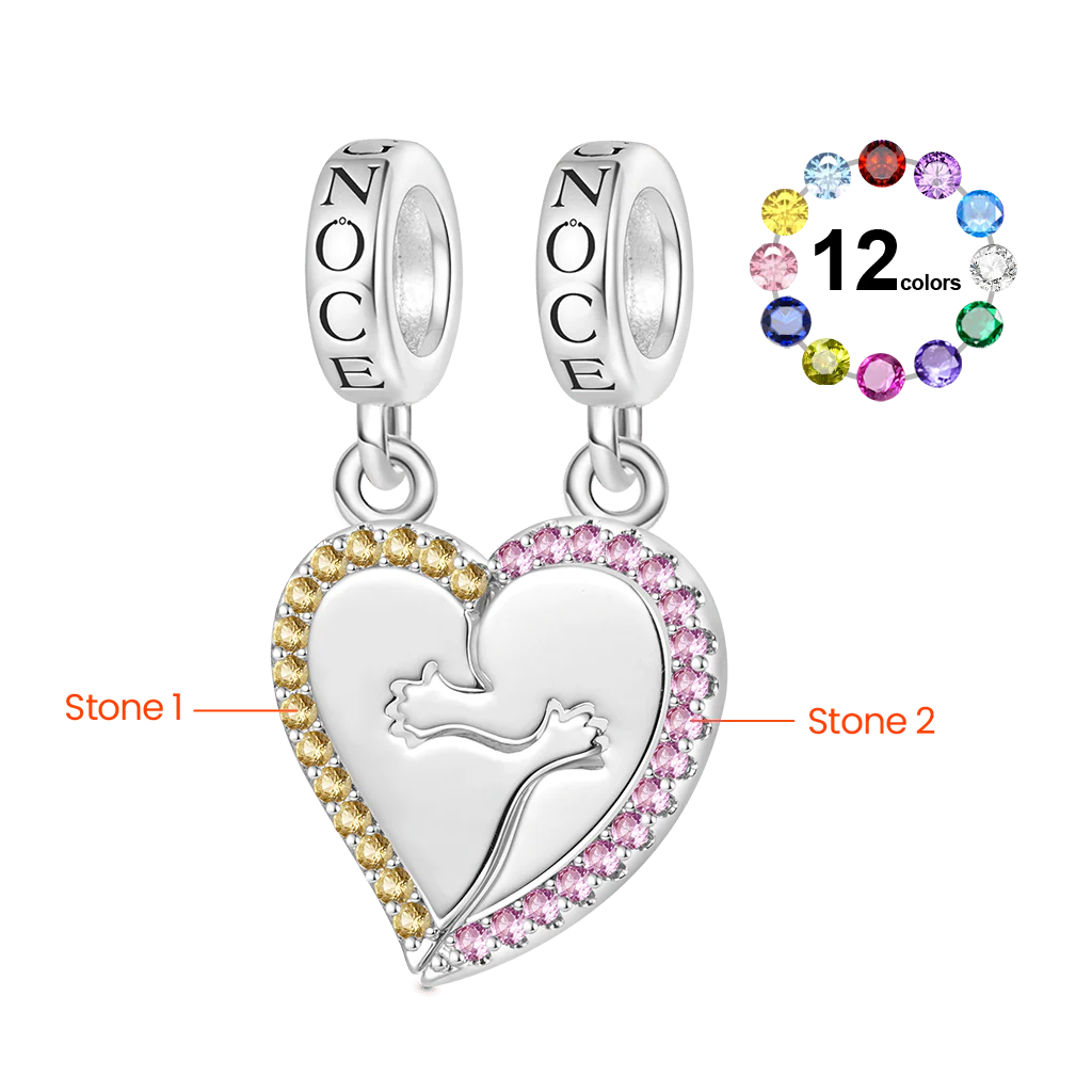 Gnoce Personalized Hug Stitched Charm Platinum-plated Silver Blend - Image 2