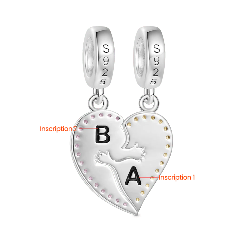 Gnoce Personalized Hug Stitched Charm Platinum-plated Silver Blend - Image 3