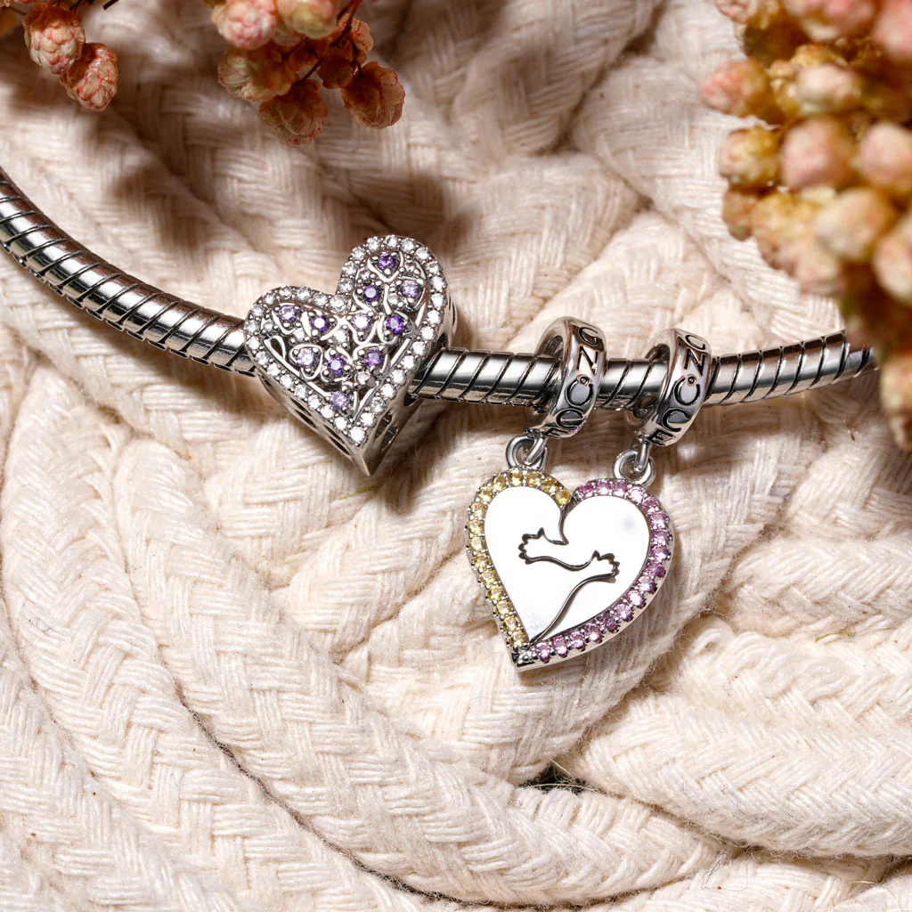 Gnoce Personalized Hug Stitched Charm Platinum-plated Silver Blend - Image 6