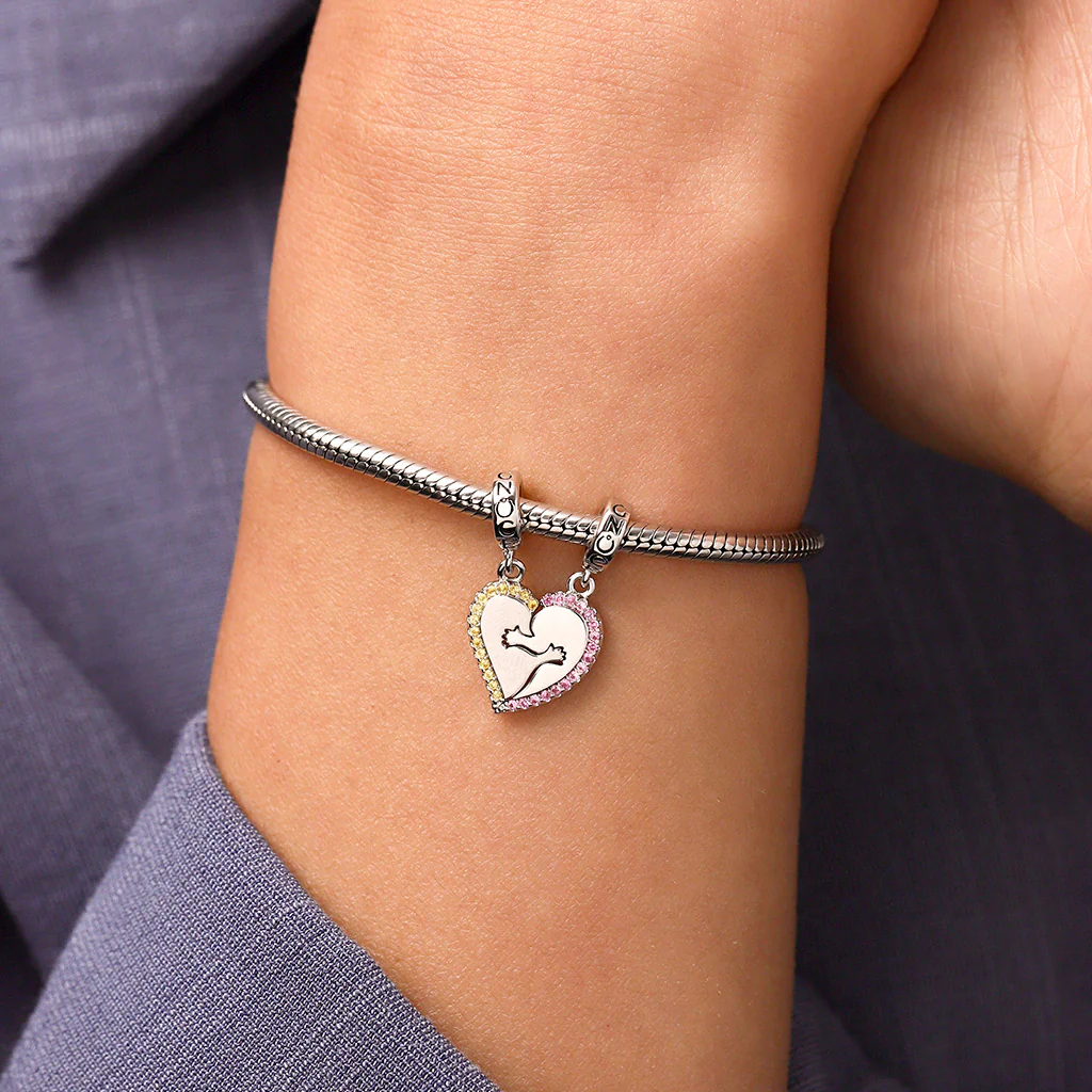 Gnoce Personalized Hug Stitched Charm Platinum-plated Silver Blend - Image 8
