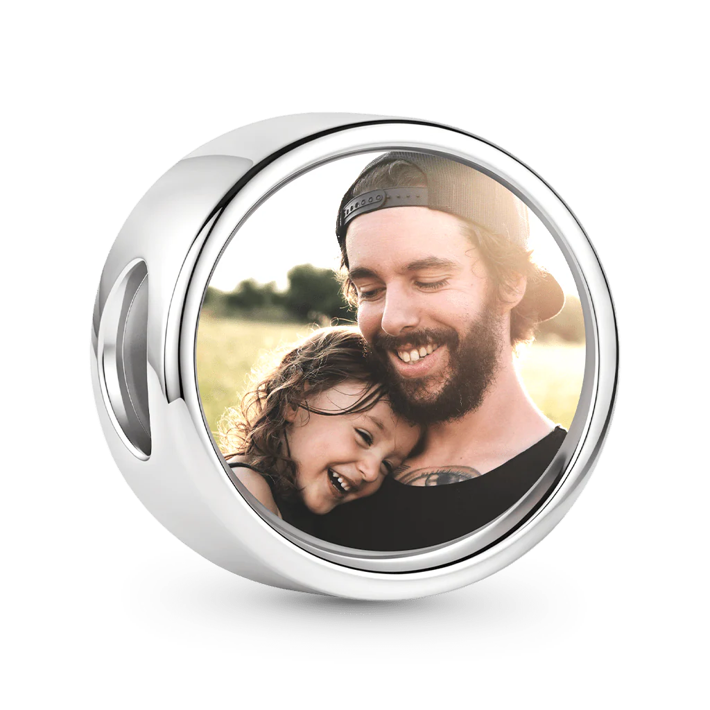Gnoce  Personalized Photo Charm Platinum-plated Silver Blend