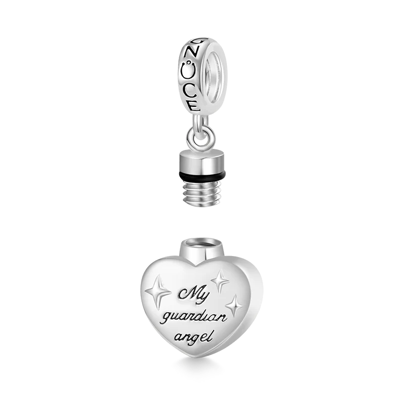 Gnoce Personalized Photo Heart Urn Ashes Charm Platinum-plated Silver Blend - Image 2