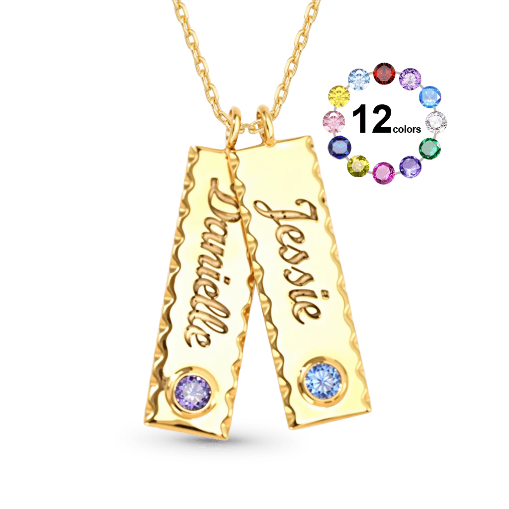 Gnoce Double Personalized Tag Name Necklace