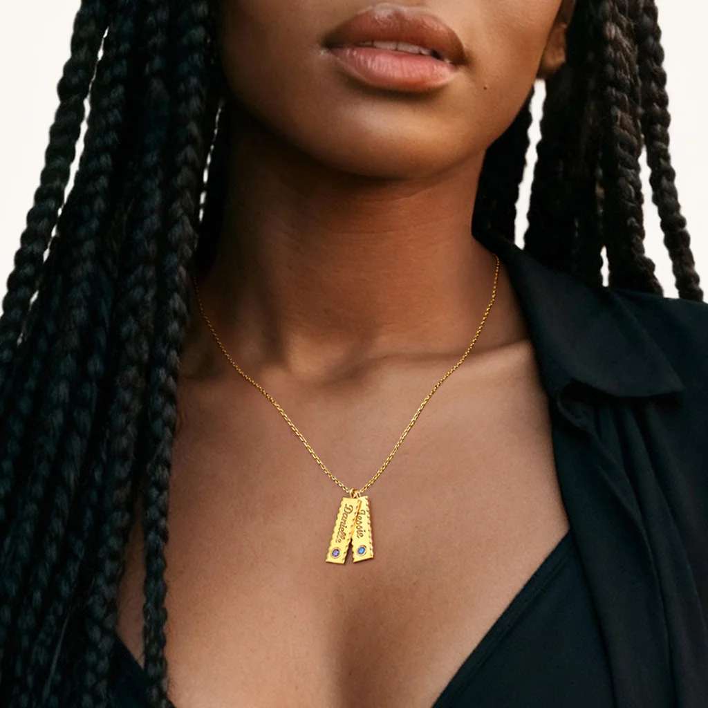 Gnoce Double Personalized Tag Name Necklace - Image 2