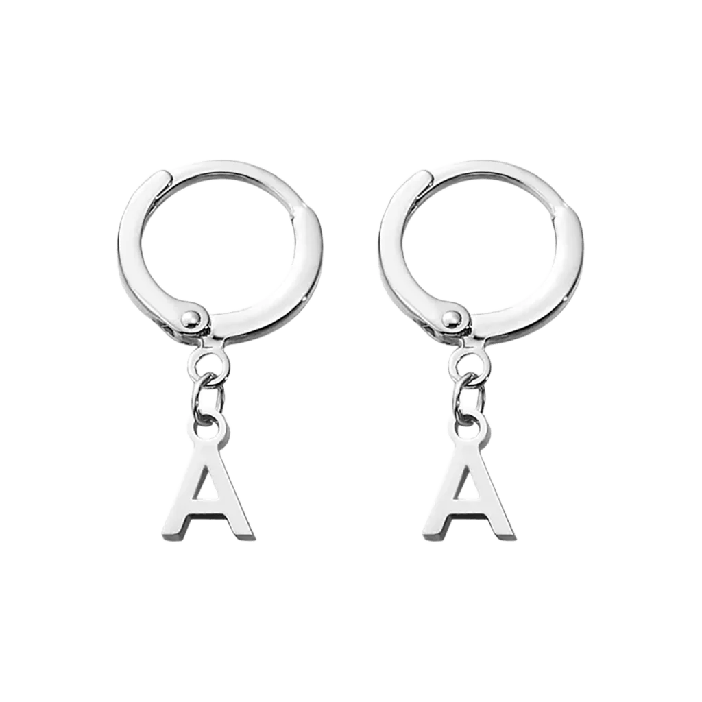 Gnoce Personalized Vertical Name Simple Drop Earrings