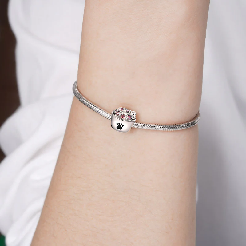 Gnoce Pet Food Bowl Charm Platinum-plated Silver Blend - Image 3