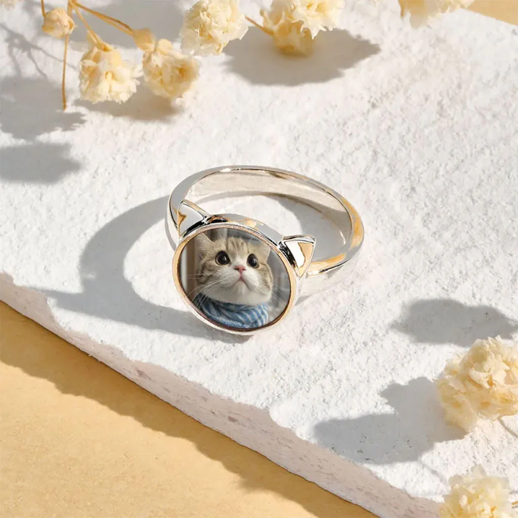 Gnoce Pet Lover Personalized Photo Ring - Image 4