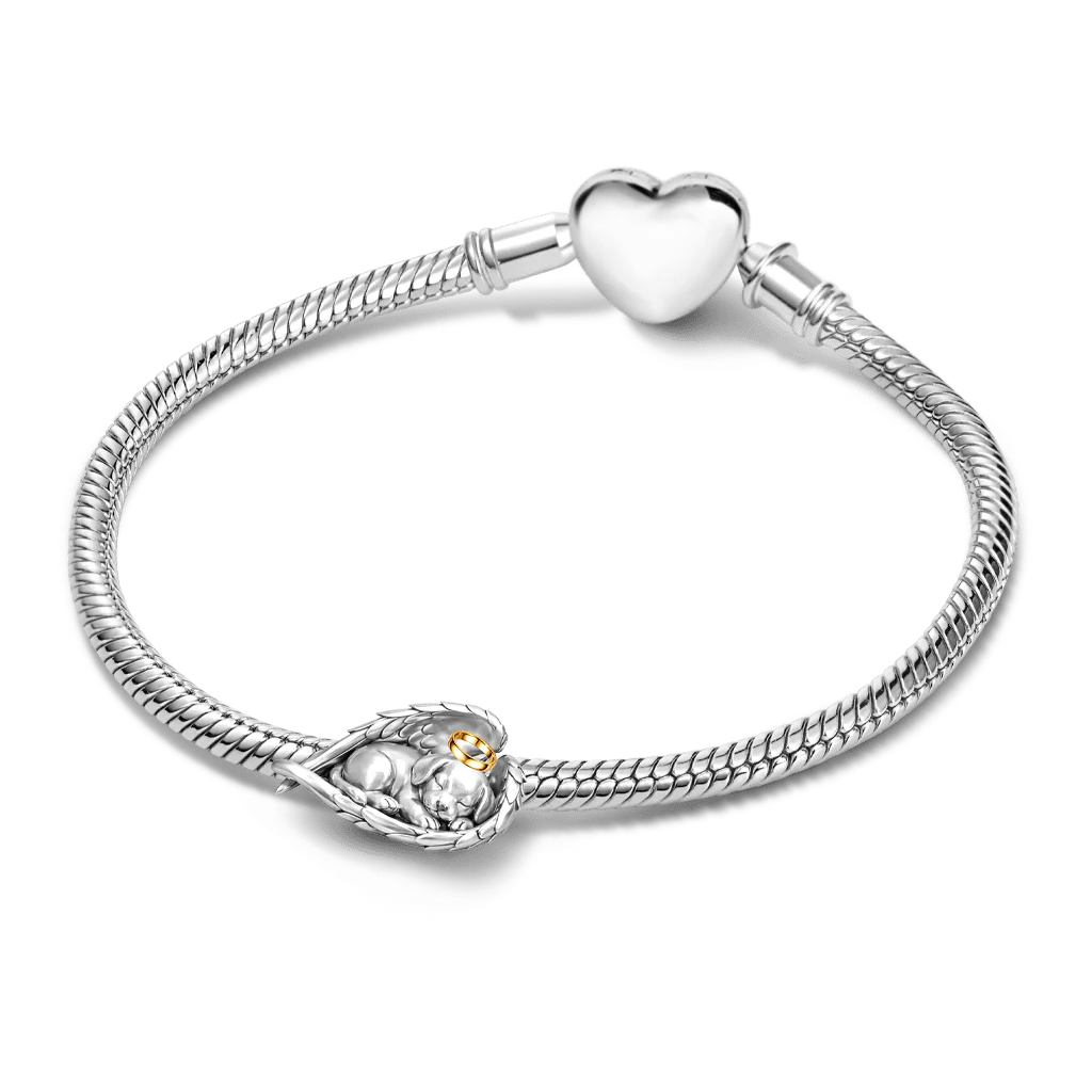 Gnoce Pet Memorial Dog Engravable Charm Platinum-plated Silver Blend - Image 3