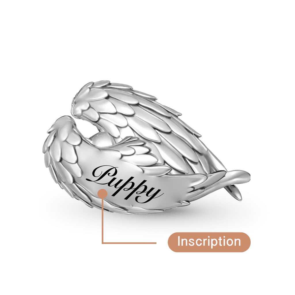 Gnoce Pet Memorial Dog Engravable Charm Platinum-plated Silver Blend - Image 5