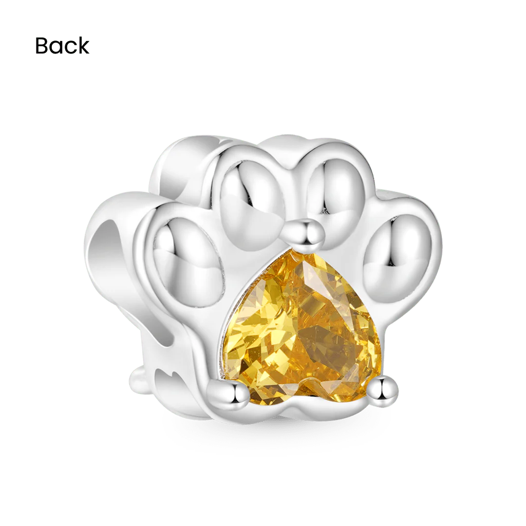 Gnoce Pet Paw Heart Birthstone Charm - Image 2