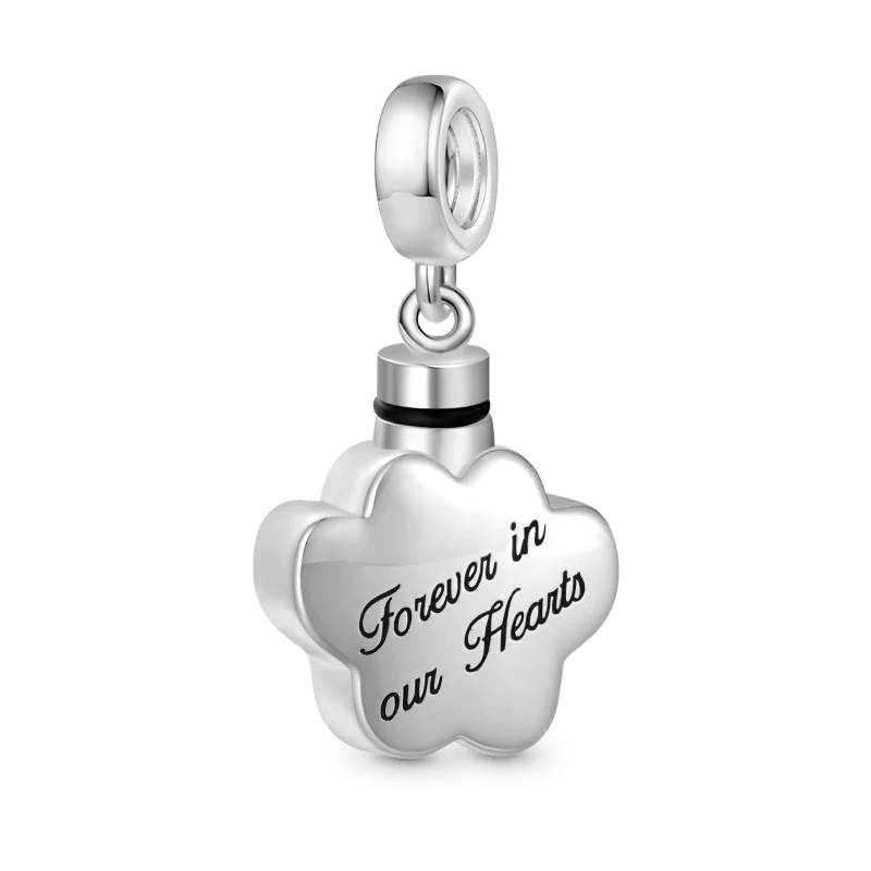 Gnoce Engravable Paw Urn Ashes Charm Platinum-plated Silver Blend - Image 4