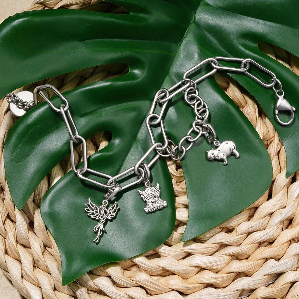 Gnoce Phoenix Clasp Clusters Charm Platinum-plated Silver Blend - Image 3