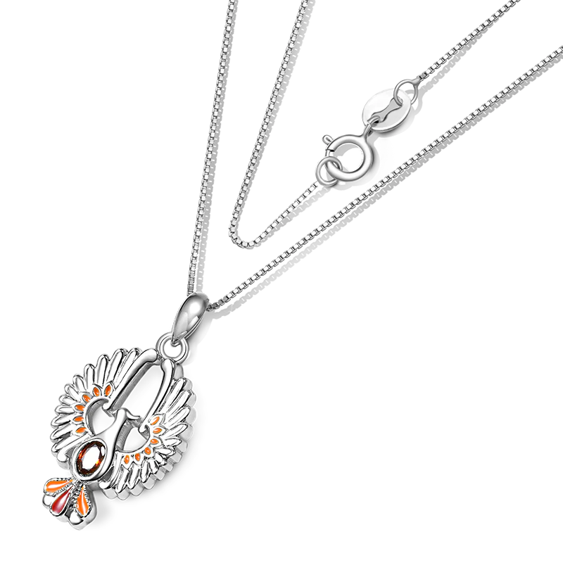 Gnoce Sparkling Phoenix Necklace Platinum-plated Silver Blend - Image 2
