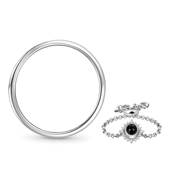 Gnoce Projection Photo Bead Chain Adjustable Ring - Image 3