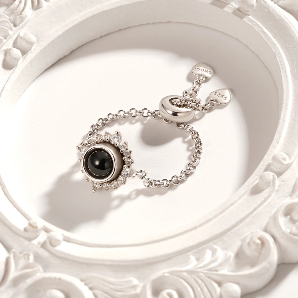 Gnoce Projection Photo Bead Chain Adjustable Ring - Image 6