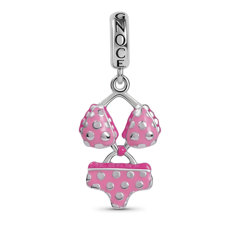 Gnoce Pink Bikini Charm Platinum-plated Silver Blend