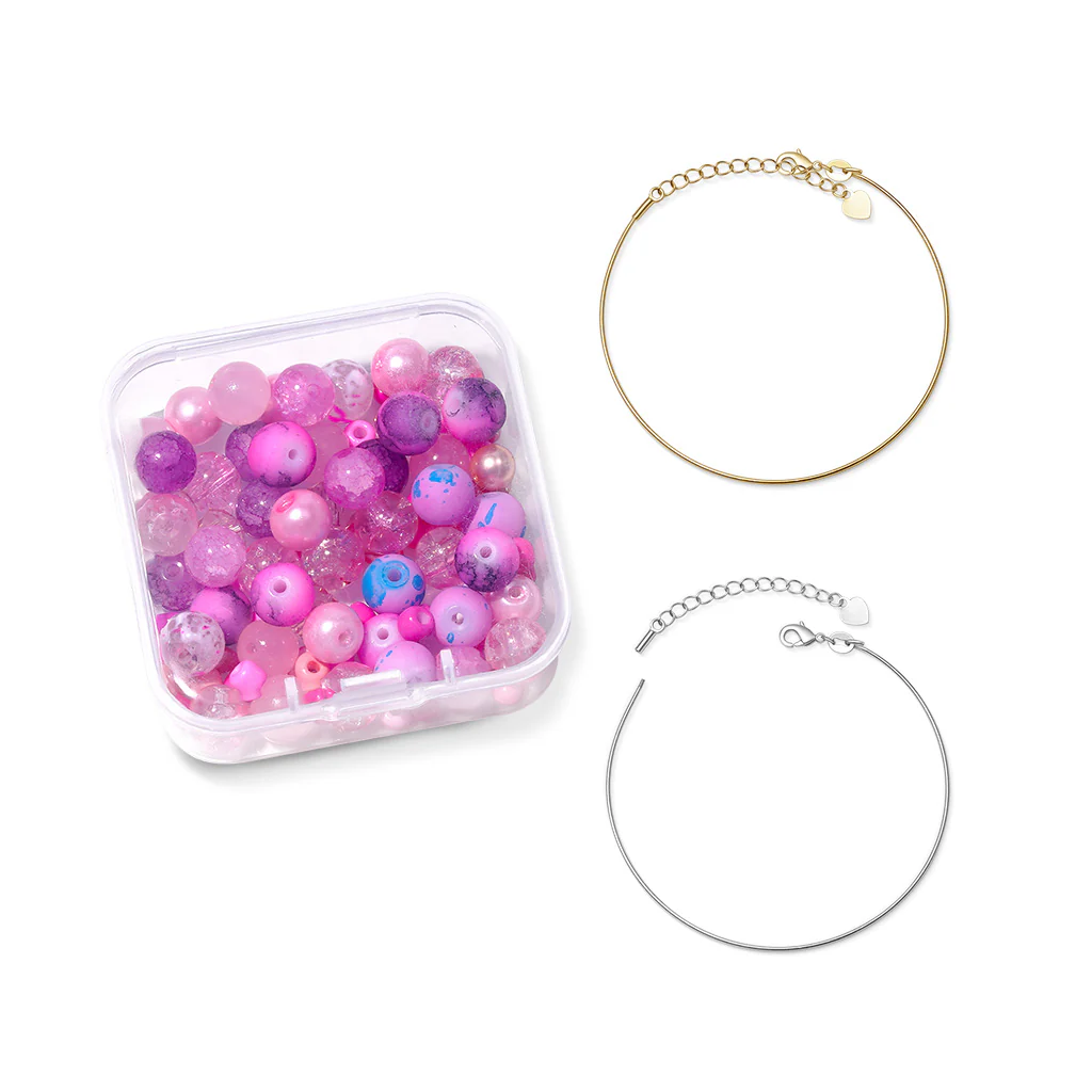 Gnoce DIY Pink Cracked Glass Beaded Bracelet - Image 2