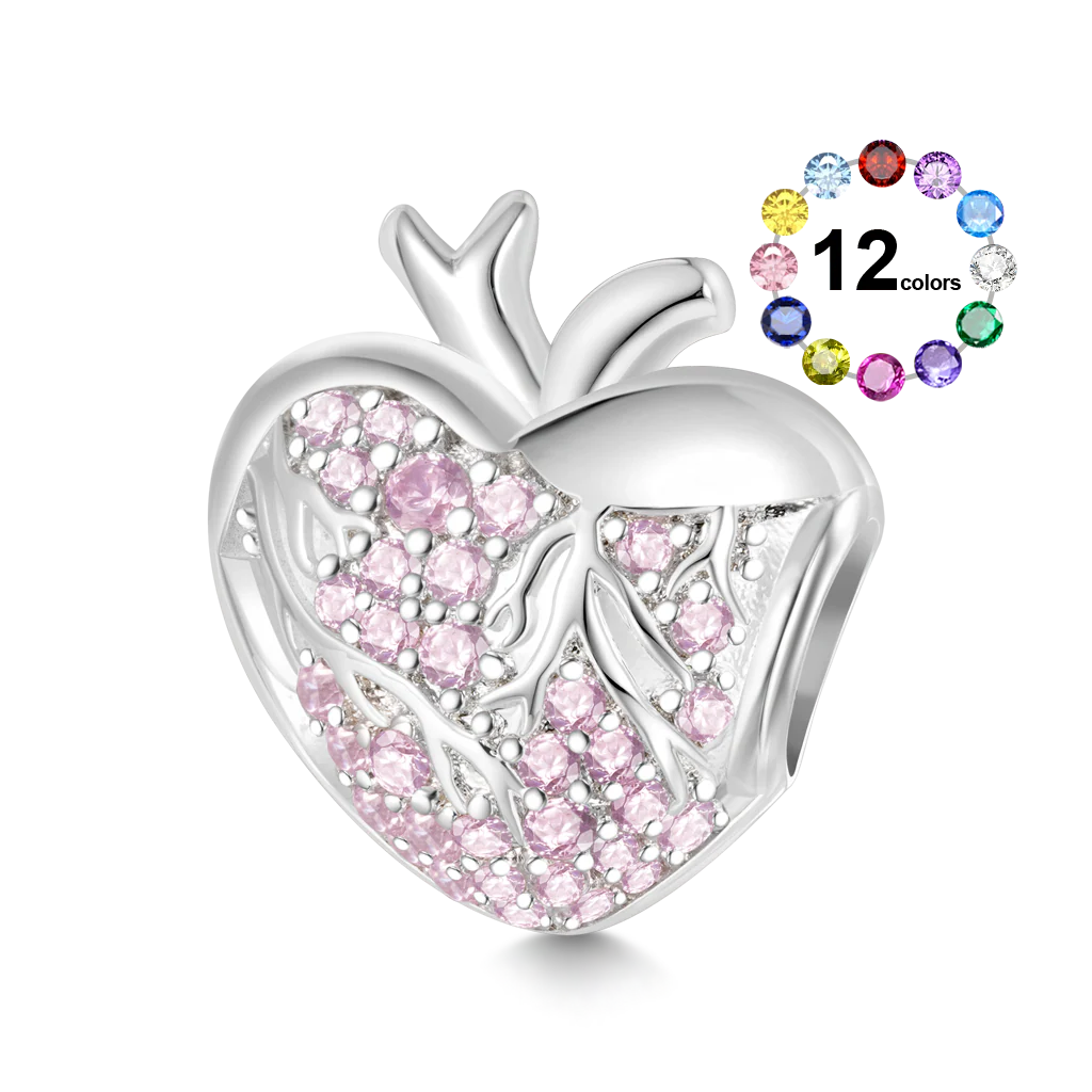 Gnoce Engravable Heart Charm Platinum-plated Silver Blend