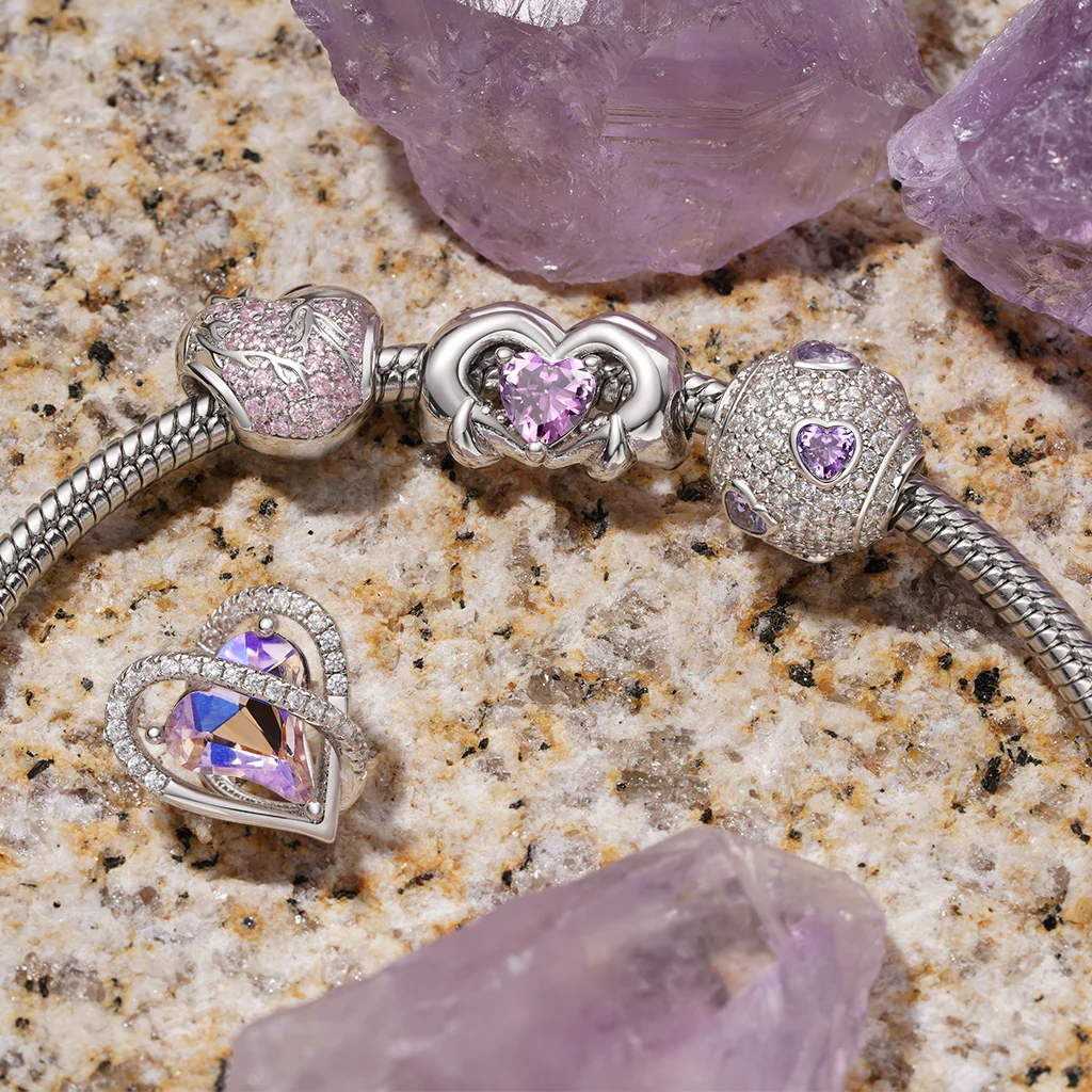Gnoce Engravable Heart Charm Platinum-plated Silver Blend - Image 4