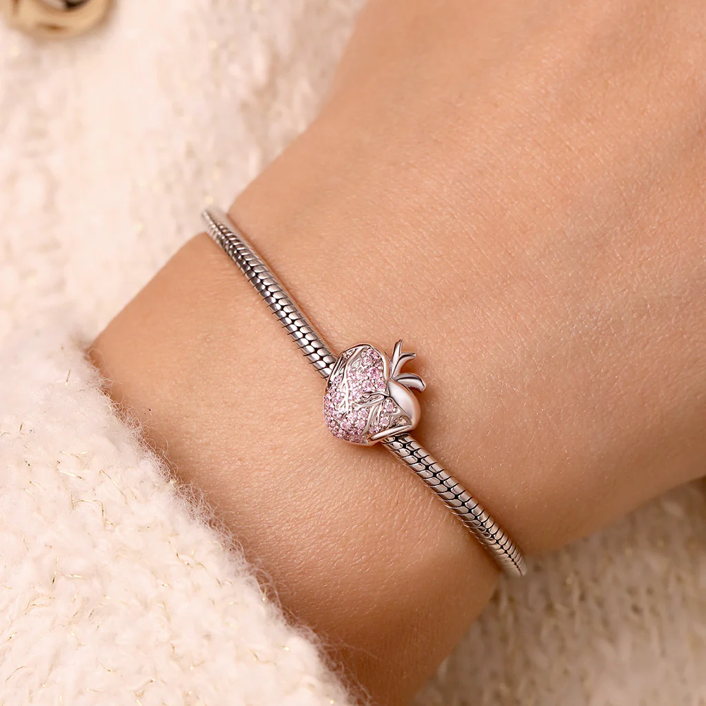 Gnoce Engravable Heart Charm Platinum-plated Silver Blend - Image 6