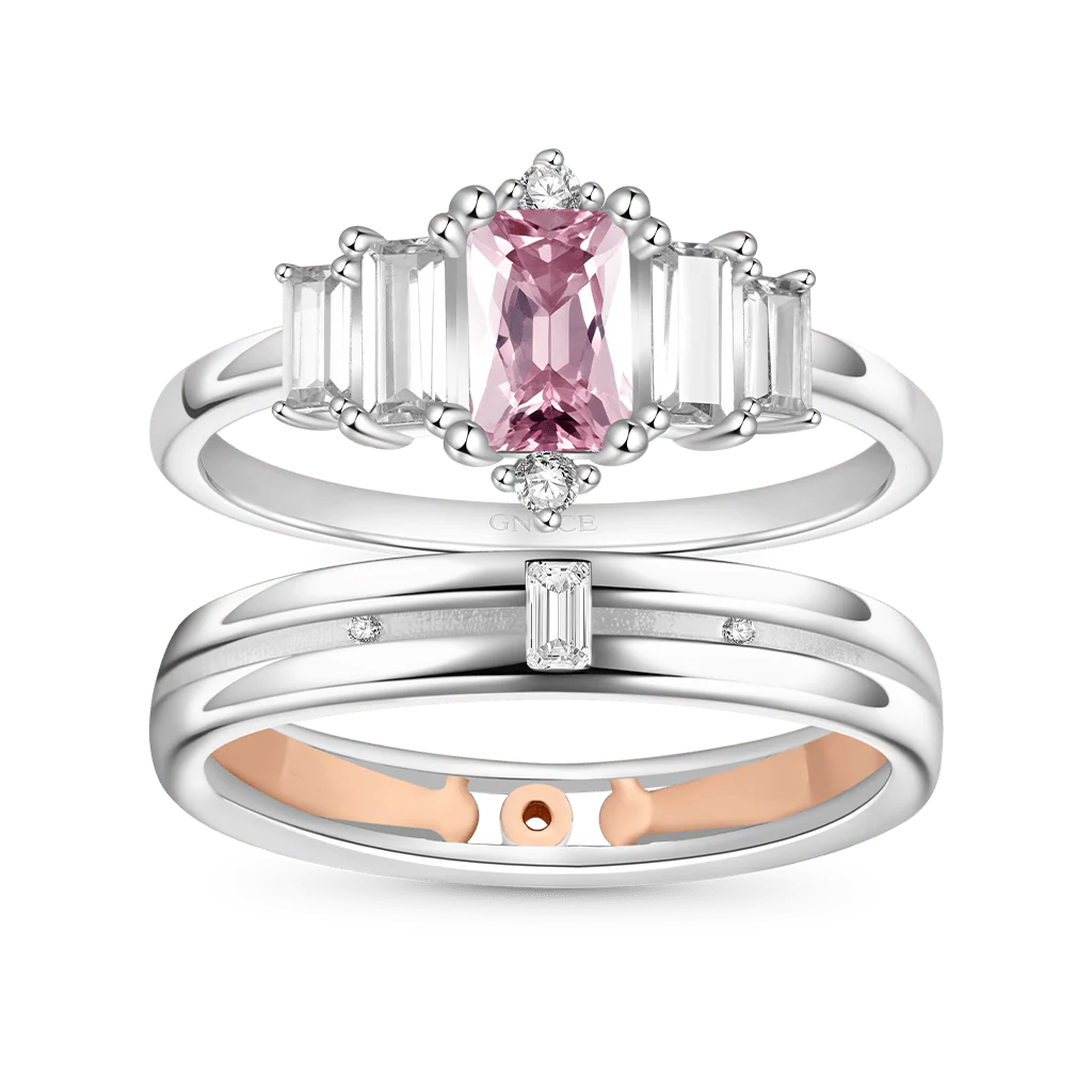 Gnoce Pink Cubic Zirconia Women's Ring