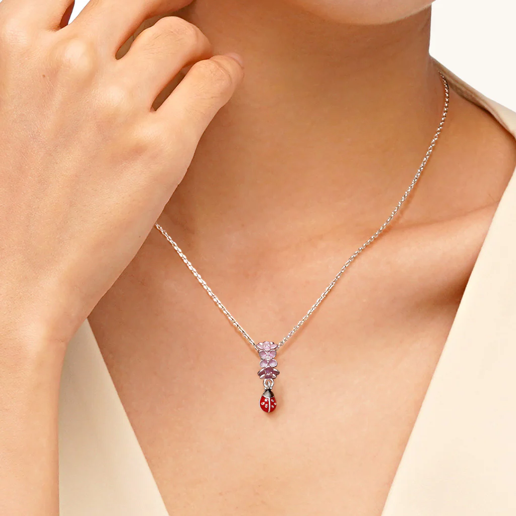 Gnoce Pink Flower Ladybug Charm - Image 5