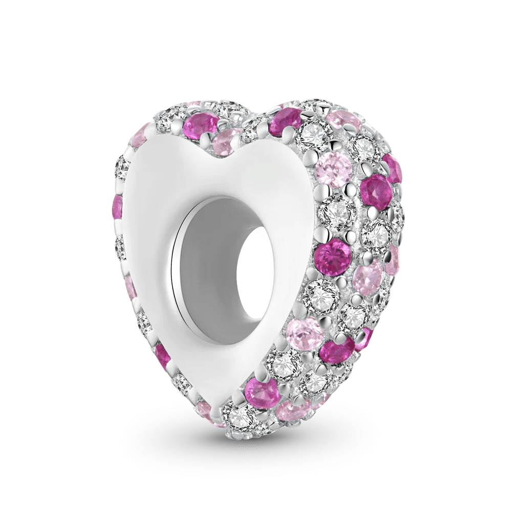 Gnoce Sparkling Pink Heart Stopper Charm
