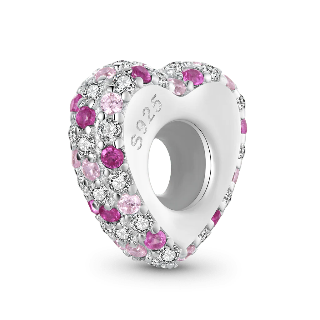 Gnoce Sparkling Pink Heart Stopper Charm - Image 5