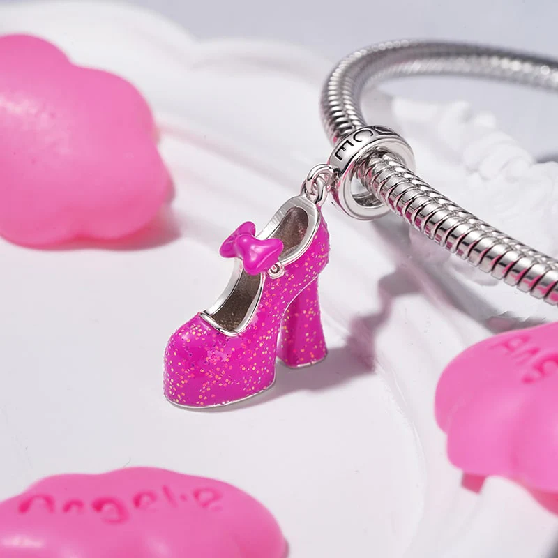 Gnoce Sexy Pink High Heel Charm Platinum-plated Silver Blend - Image 3