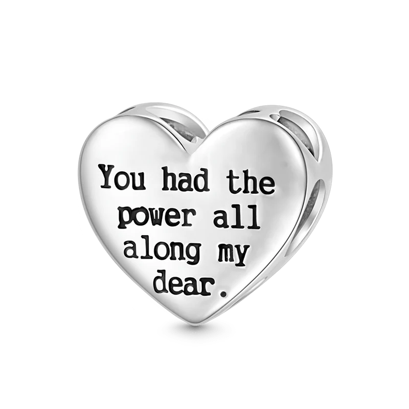 Gnoce “You Had The Power All Along My Dear” Pink&Purple Heart Charm - Image 2