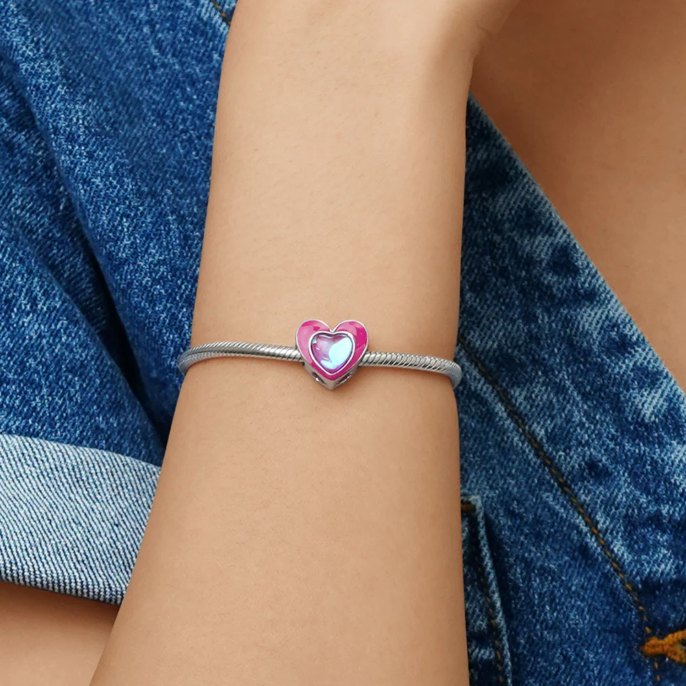 Gnoce “You Had The Power All Along My Dear” Pink&Purple Heart Charm - Image 4
